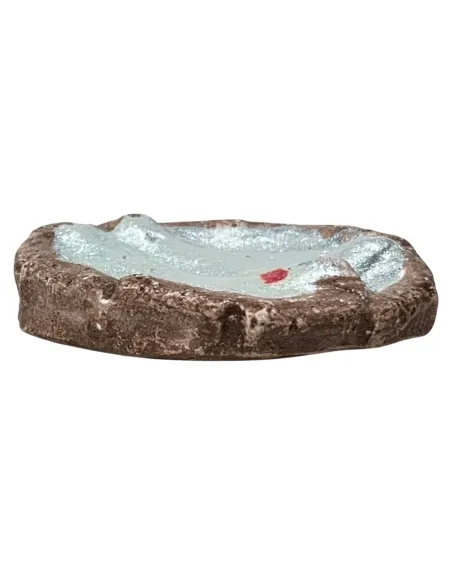 Cesto rotondo con 2 pesci in gesso per statue da 20 cm