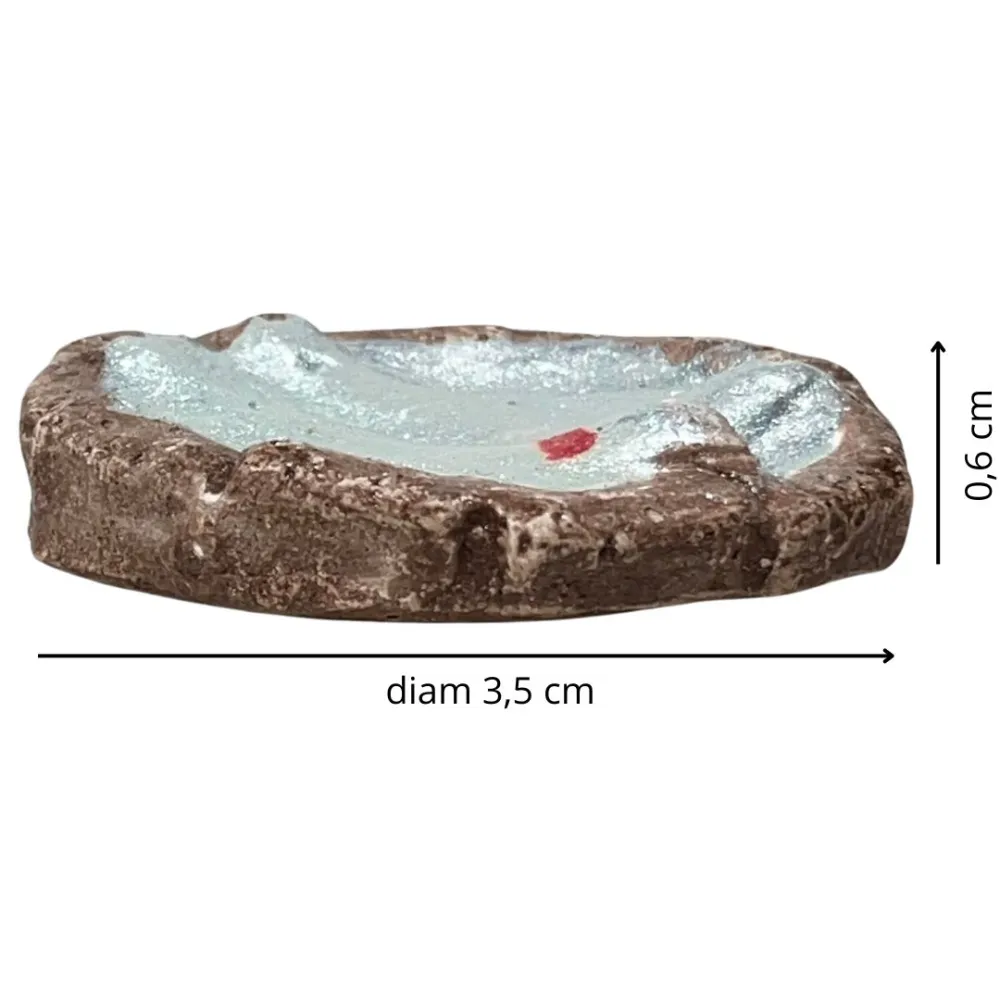 Round Plaster Basket with Two Fish for 20 cm Nativity Figures