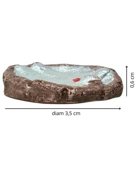 Cesto rotondo con 2 pesci in gesso per statue da 20 cm