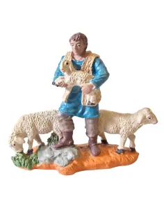 Oliver shepherd with sheep and lamb – 8 cm