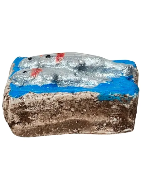 Cassetta con 3 pesci in gesso per statue da 8-10 cm