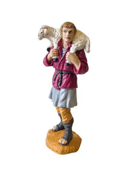 Oliver shepherd with sheep on shoulders – 15 cm