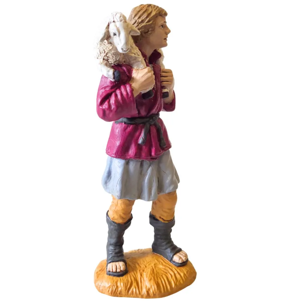 Oliver shepherd with sheep on shoulders – 15 cm