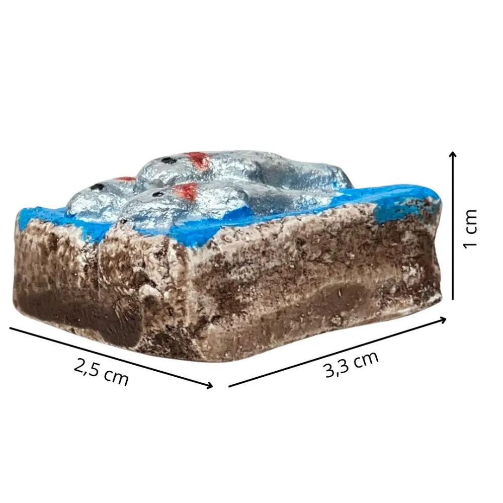 Plaster Crate with Three Fish for 8–10 cm Nativity Figures