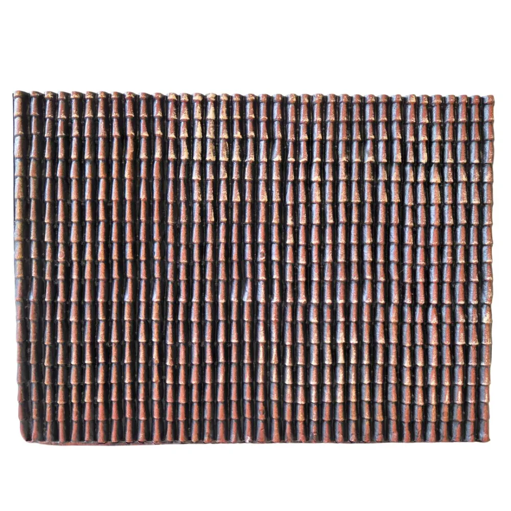 Fine Plastic Small Roof Tile-Effect Panel, Brown Shaded – 33×24 cm