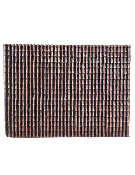 Fine Plastic Small Roof Tile-Effect Panel, Brown Shaded – 33×24 cm