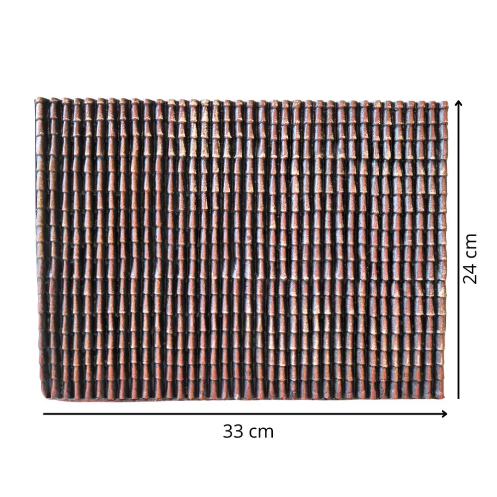 Fine Plastic Small Roof Tile-Effect Panel, Brown Shaded – 33×24 cm