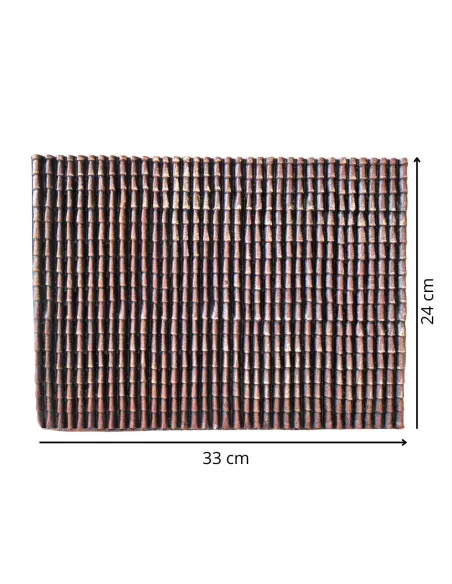 Fine Plastic Small Roof Tile-Effect Panel, Brown Shaded – 33×24 cm