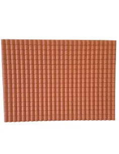 Large tile-effect terracotta roof panel in rigid plastic – 49×35 cm 2