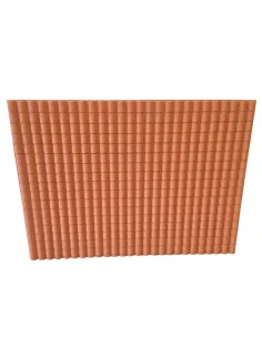 Large tile-effect terracotta roof panel in rigid plastic – 49×35 cm
