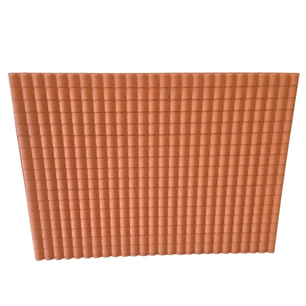 Large tile-effect terracotta roof panel in rigid plastic – 49×35 cm