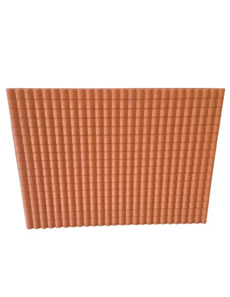 Large tile-effect terracotta roof panel in rigid plastic – 49×35 cm