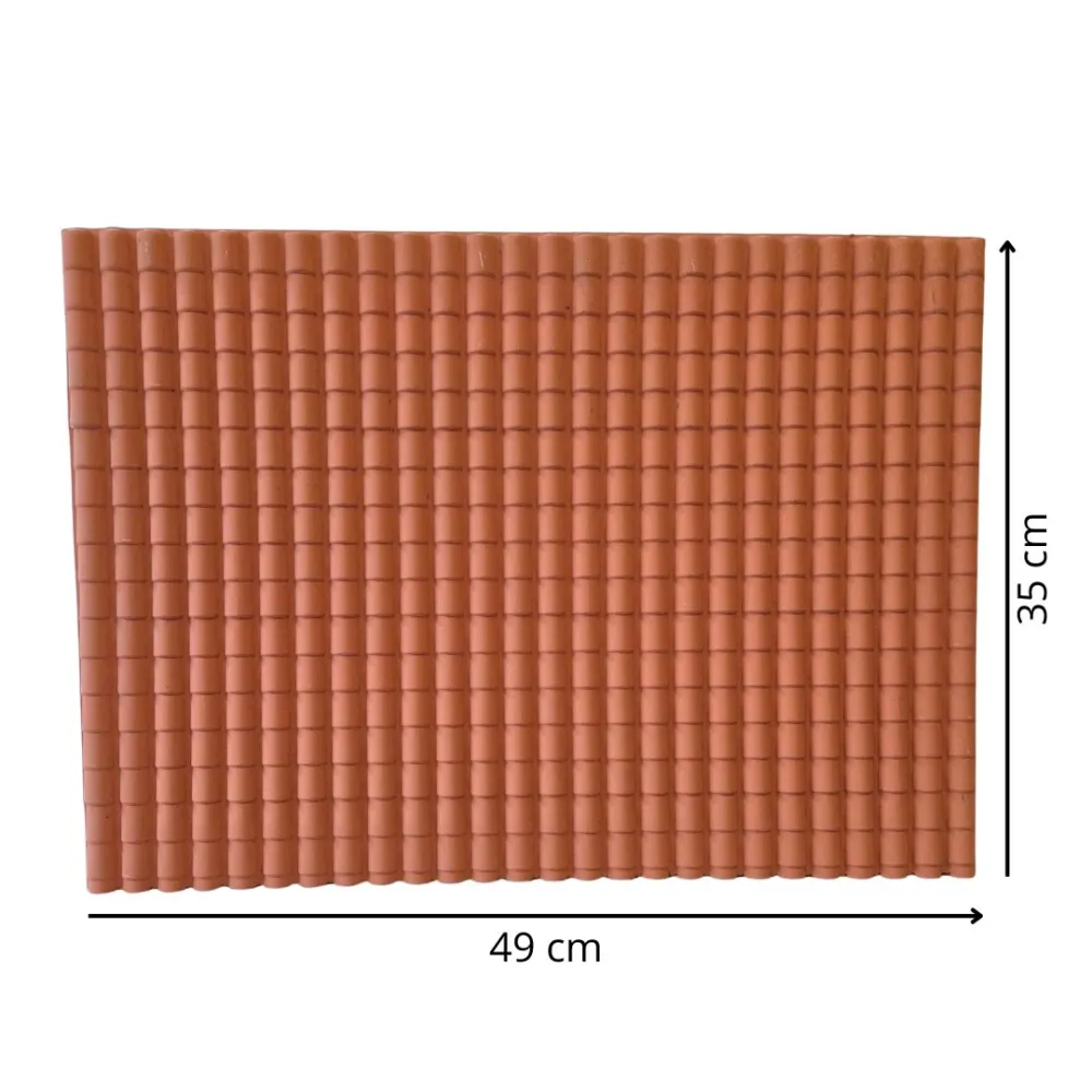 Tetto in plastica rigida color terracotta tegola grande 49x35 cm