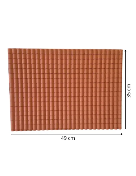 Tetto in plastica rigida color terracotta tegola grande 49x35 cm