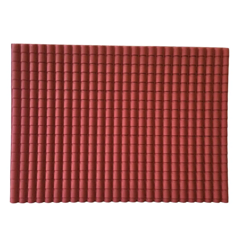 Large tile-effect red roof panel in rigid plastic – 49×35 cm
