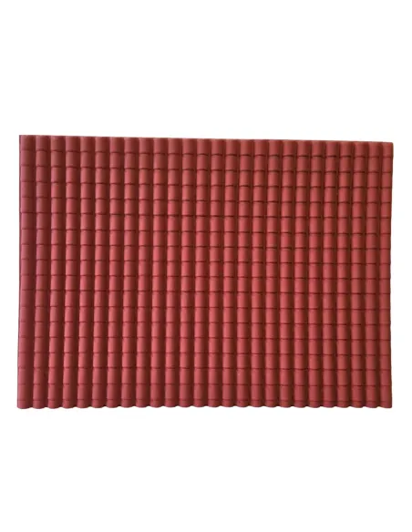 Large Roof Tile-Effect Rigid Plastic Panel, Red – 49×35 cm