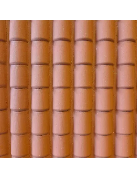 Large Roof Tile-Effect Rigid Plastic Panel, Red – 49×35 cm
