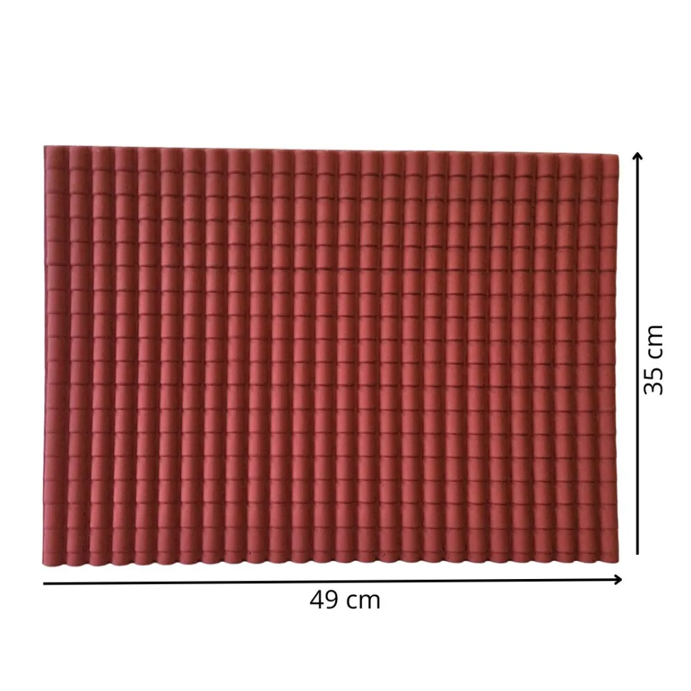 Large Roof Tile-Effect Rigid Plastic Panel, Red – 49×35 cm