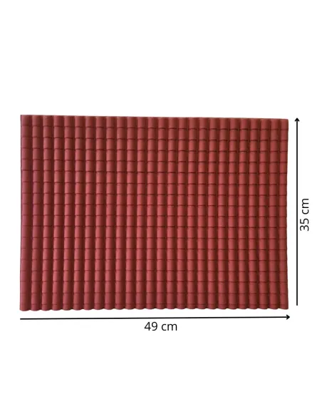 Large tile-effect red roof panel in rigid plastic – 49×35 cm