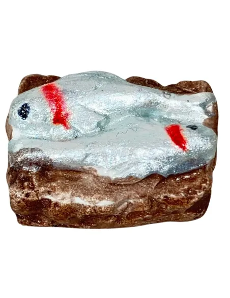 Cassetta con 2 pesci in gesso per statue da 8-10 cm