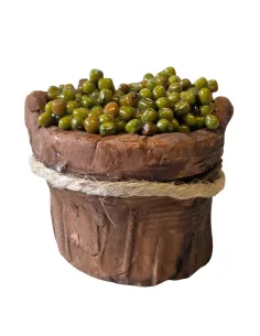 Tinozza grange con olive in terracotta per statue da 30 cm