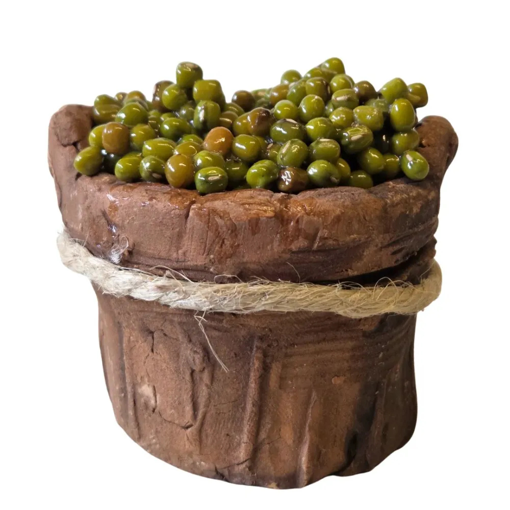 Tinozza grange con olive in terracotta per statue da 30 cm