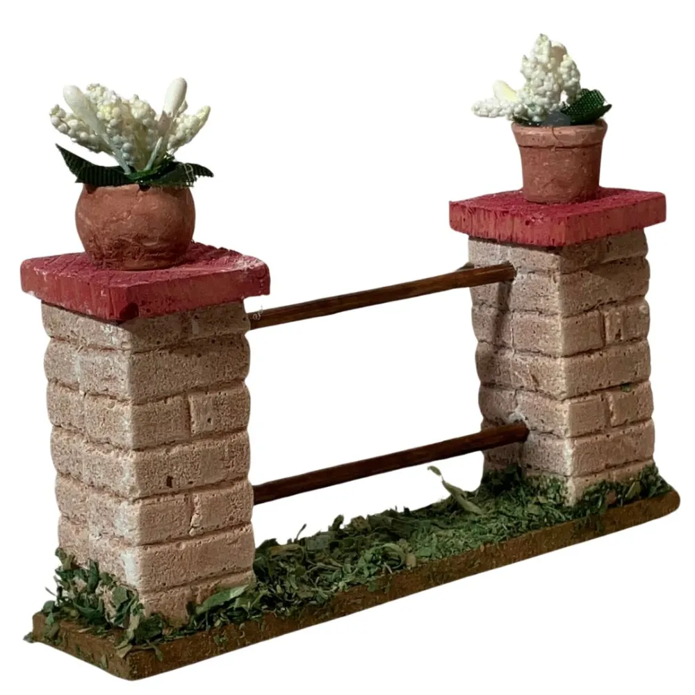 Plaster Fence with Flowers for 10–12 cm Nativity Figures
