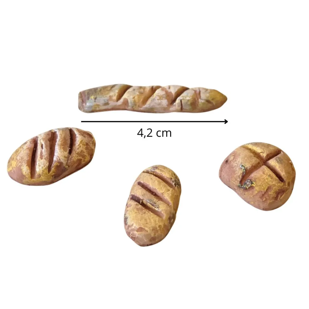 Set 4 tipi di pane in resina per statue da 12-15 cm