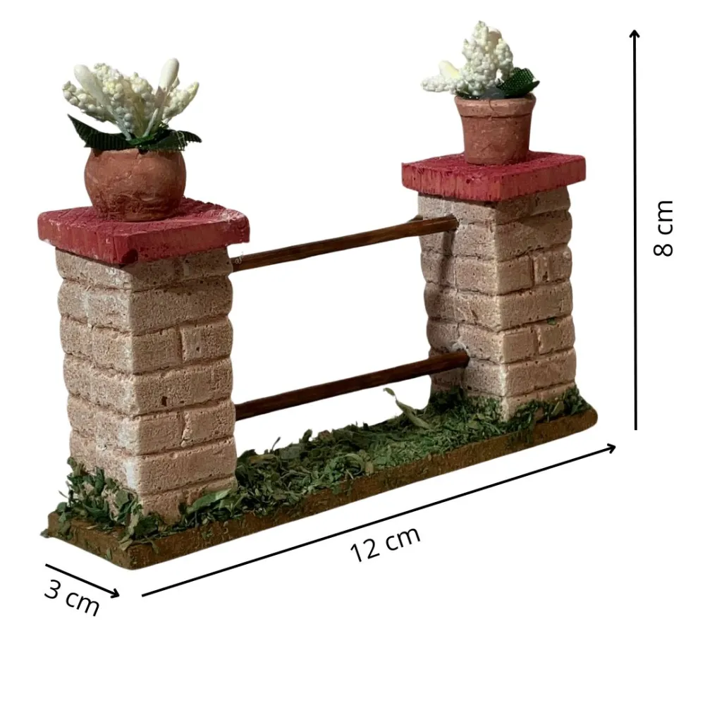 Plaster Fence with Flowers for 10–12 cm Nativity Figures