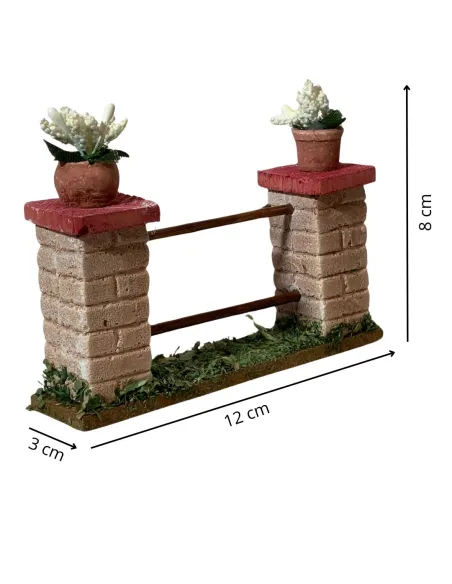 Ringhiera con fiori in gesso per statue da 10-12 cm