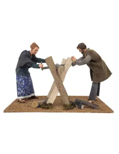 Animated Traditional Woodcutters Scene - 30 cm 2