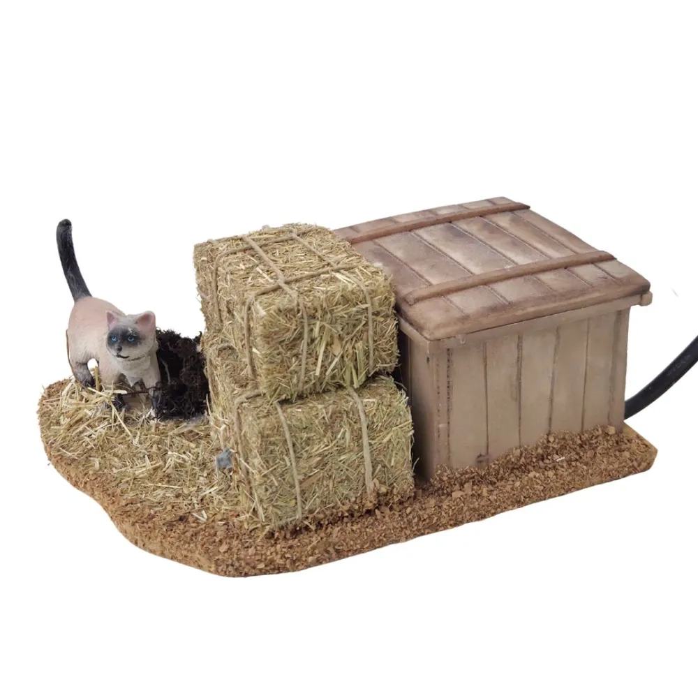 Animated Cat Searching for a Mouse for 30 cm Nativity Figures