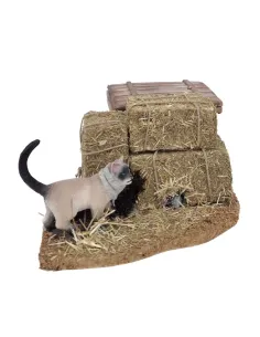Animated Cat Searching for a Mouse for 30 cm Nativity Figures