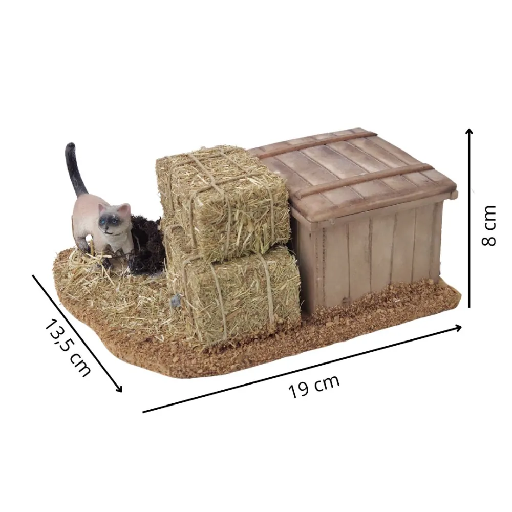 Animated Cat Searching for a Mouse for 30 cm Nativity Figures