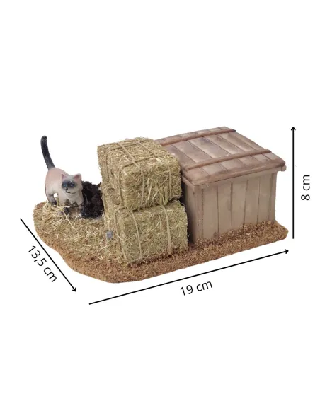 Animated Cat Searching for a Mouse for 30 cm Nativity Figures
