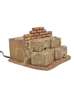 Animated Mice Peeking Out from Hay Bales for 30 cm Nativity Figures 2