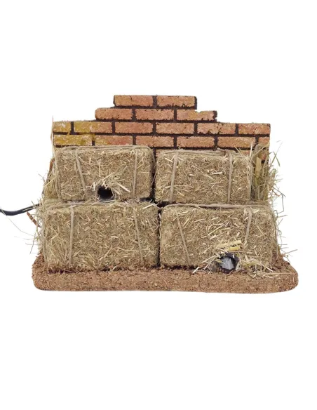 Animated Mice Peeking Out from Hay Bales for 30 cm Nativity Figures