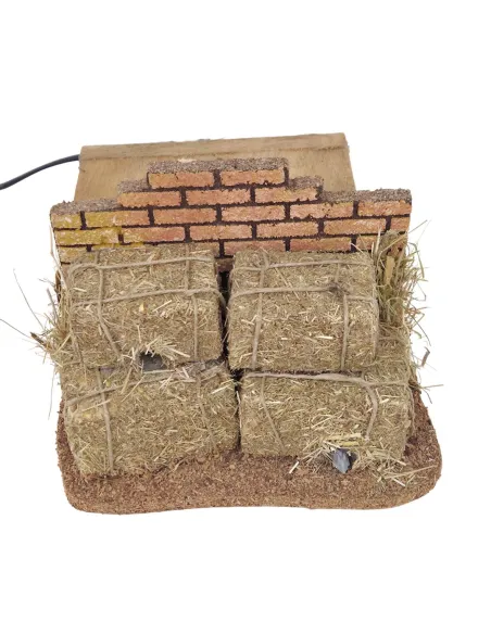 Animated Mice Peeking Out from Hay Bales for 30 cm Nativity Figures