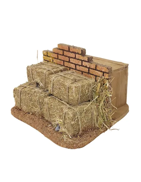 Animated Mice Peeking Out from Hay Bales for 30 cm Nativity Figures