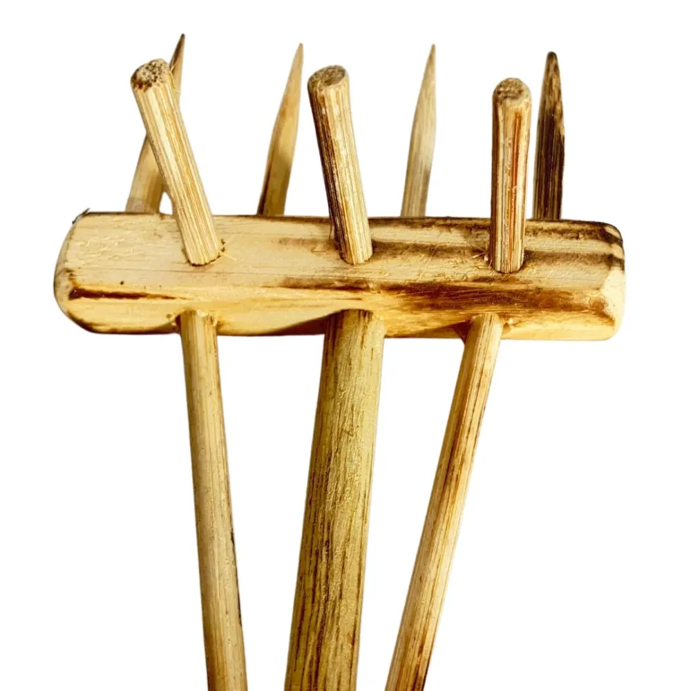 Double-Sided Wooden Hay Rake for 30 cm Nativity Figures