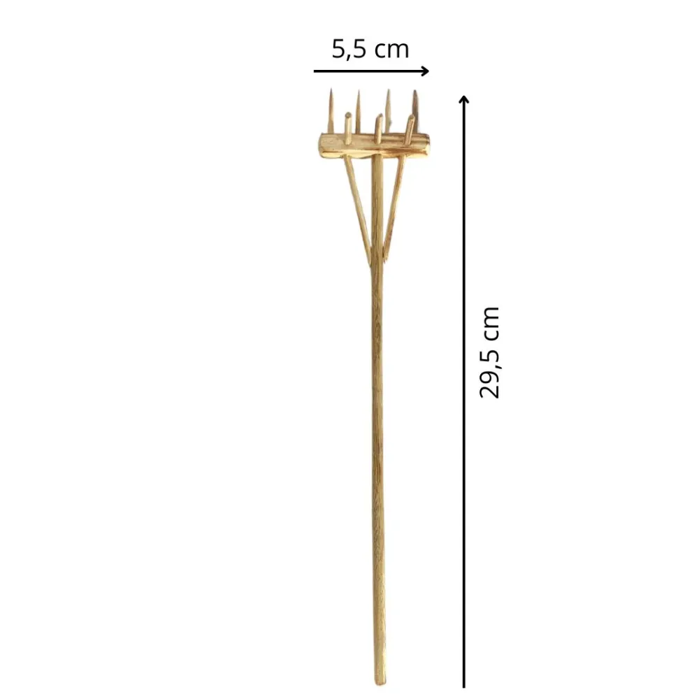 Double-Sided Wooden Hay Rake for 30 cm Nativity Figures