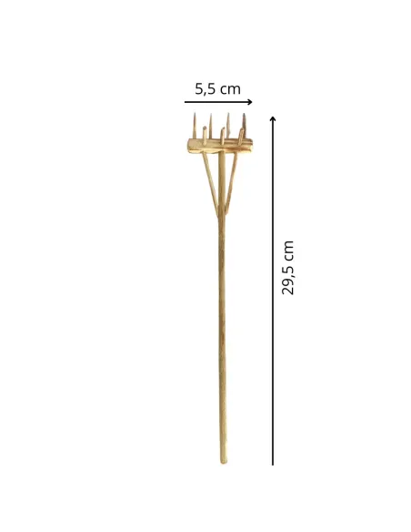 Rastrello doppio in legno per statue da 30 cm
