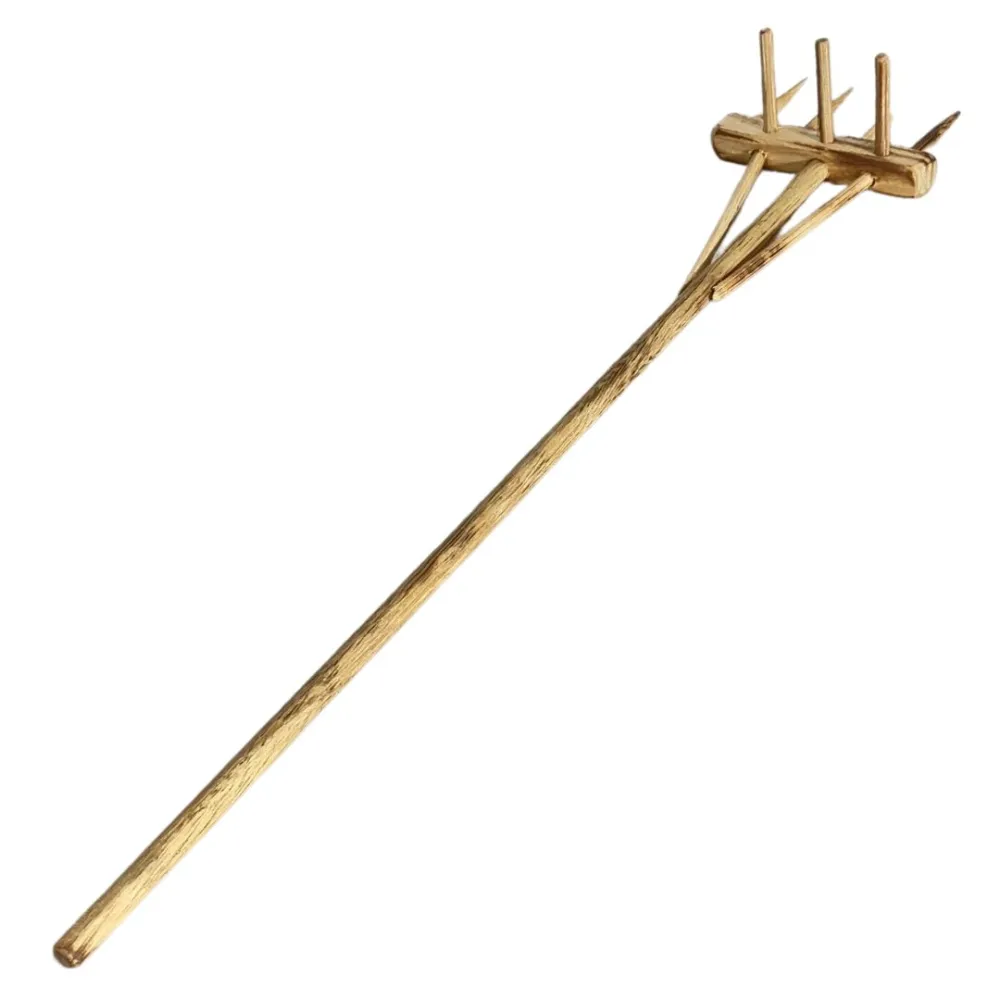 Double-Sided Wooden Hay Rake for 30 cm Nativity Figures