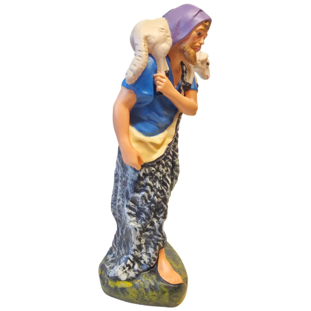 Traveler with Sheep on Shoulders, 30 cm Nativity Figure