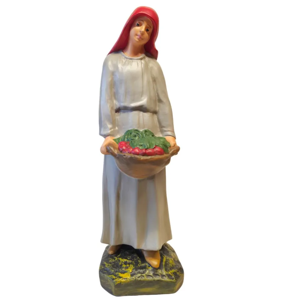 Villager with Vegetable Basket, 30 cm Nativity Figure