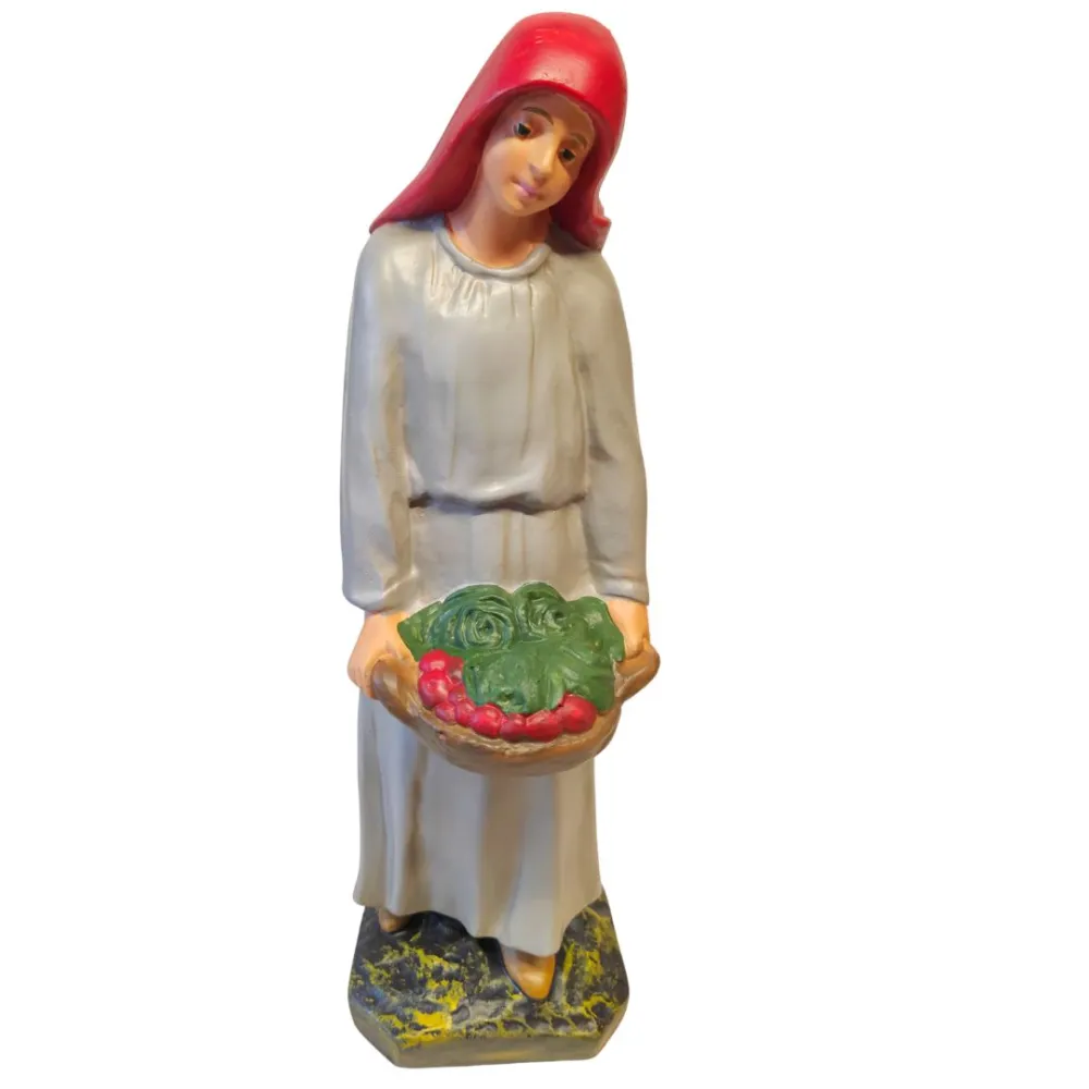 Villager with Vegetable Basket, 30 cm Nativity Figure