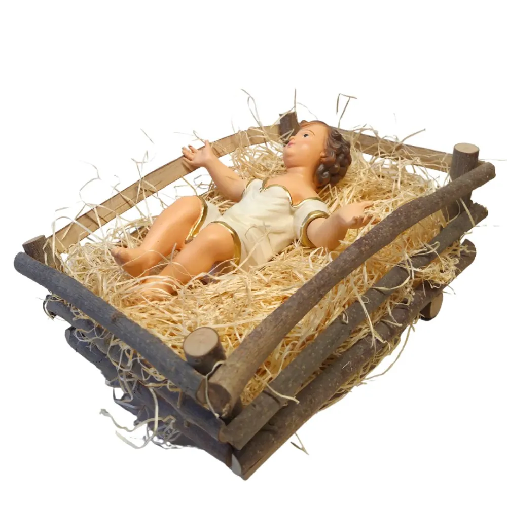 Gesù bambino con culla serie 40 cm