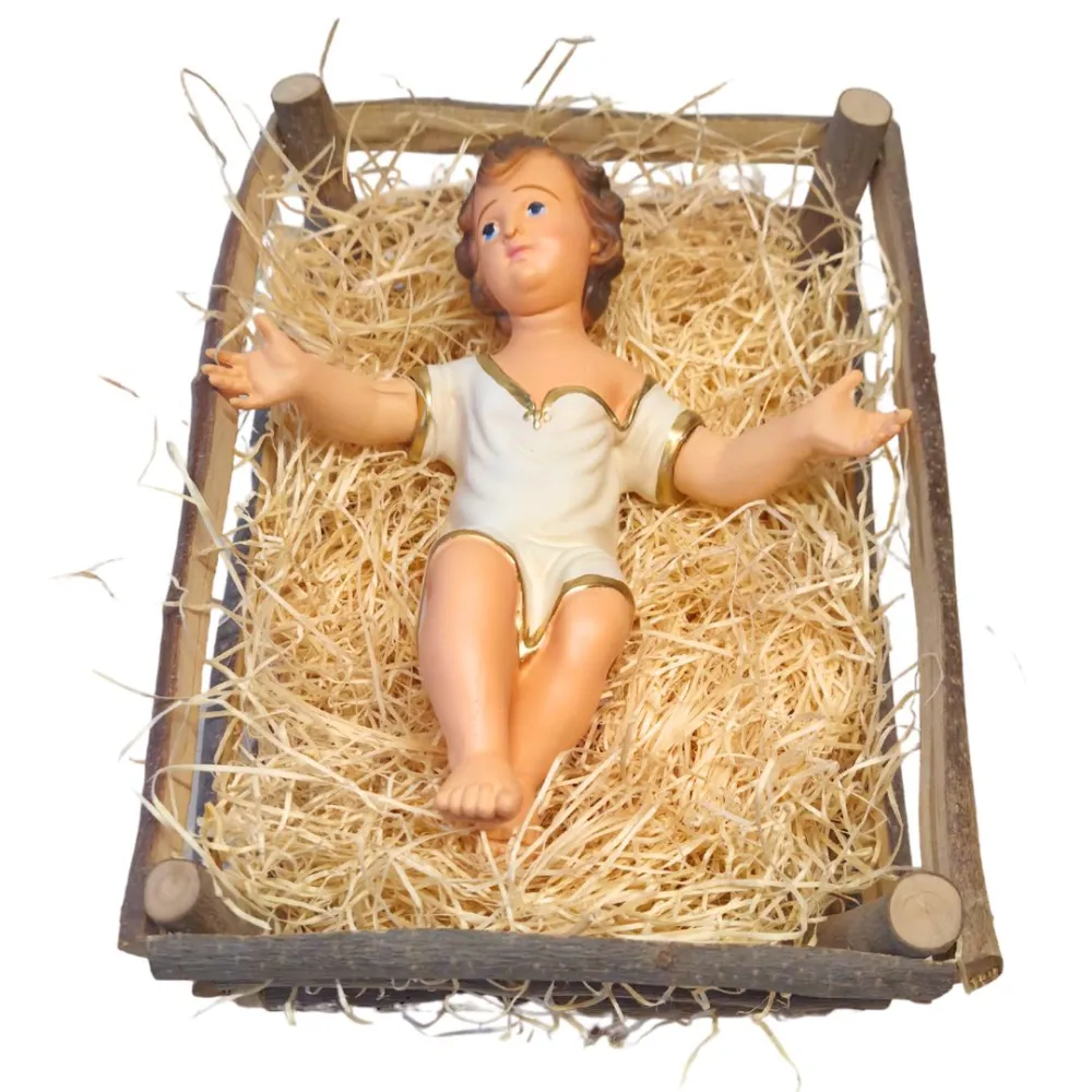 Baby Jesus with Cradle, 40 cm Nativity Figure