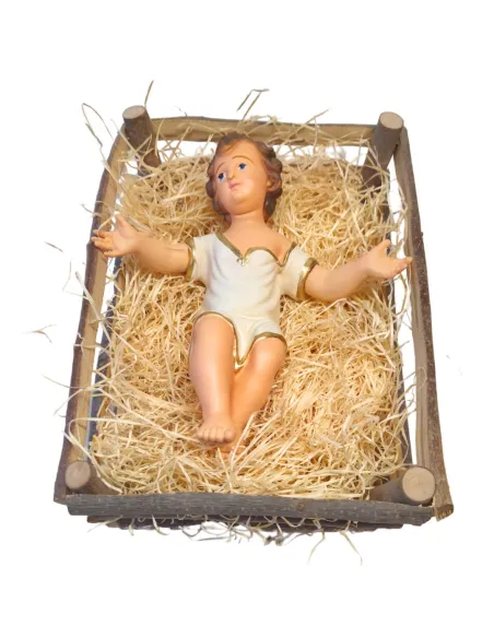 Gesù bambino con culla serie 40 cm