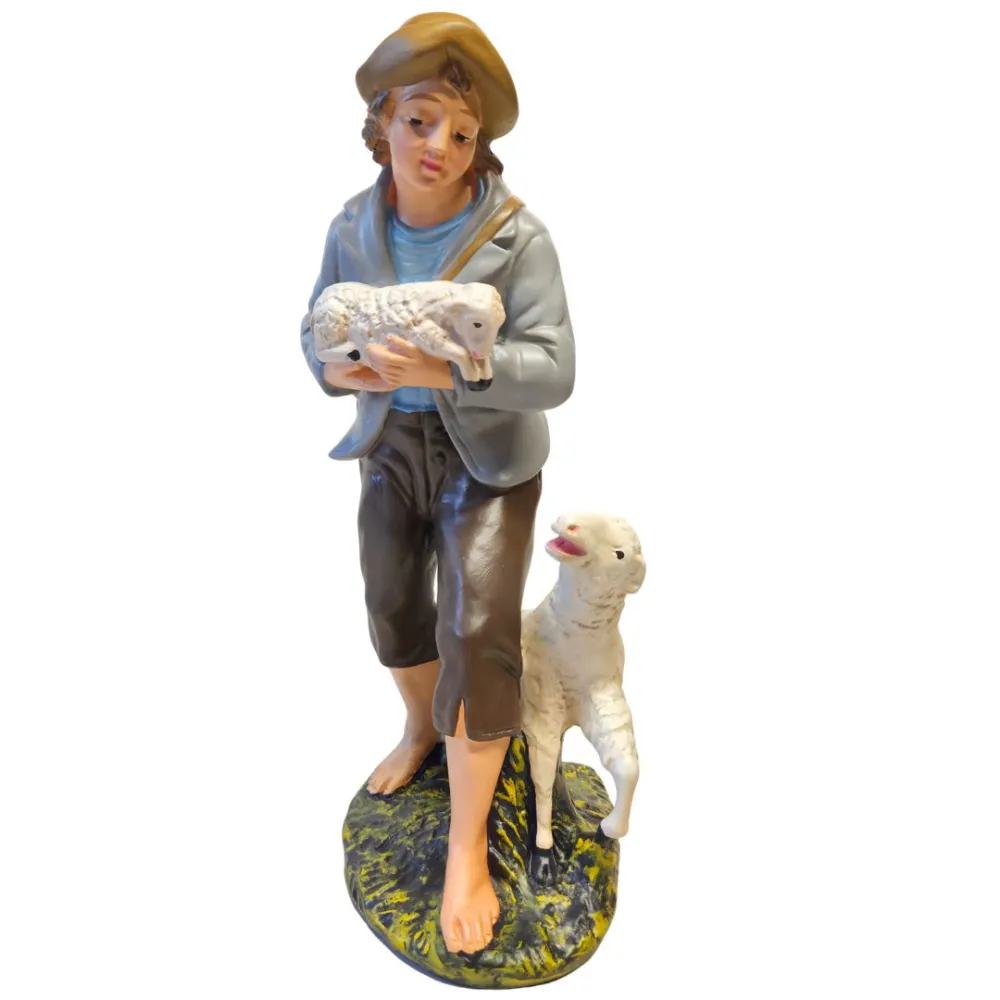 Shepherd with Lamb and Sheep, 40 cm Nativity Figure